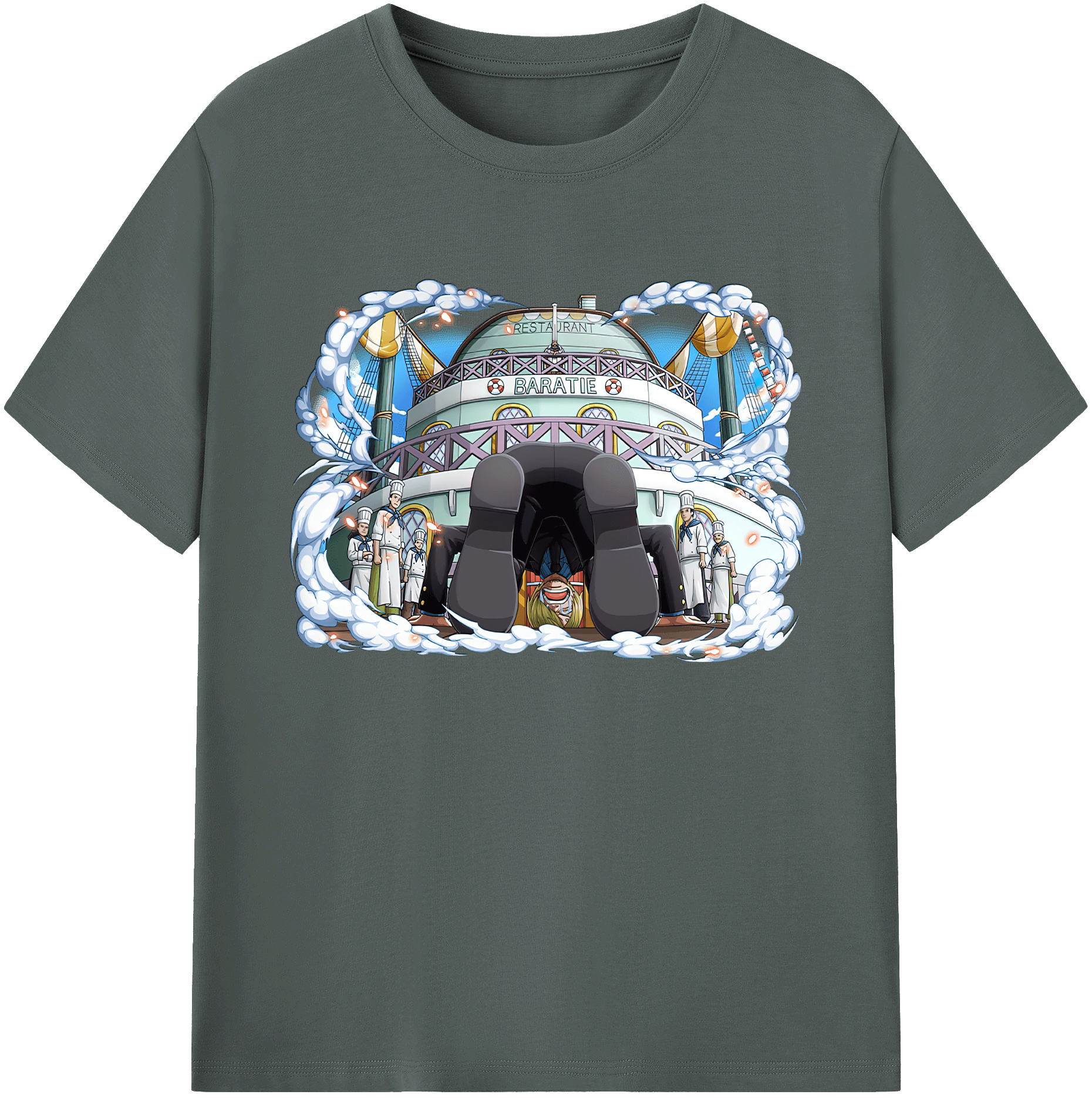 （画像用） ワンピース サンジ ONE PIECE Sanji 綿100％ メンズ半袖Tシャツ｜肌触りやわらか＆通気性
